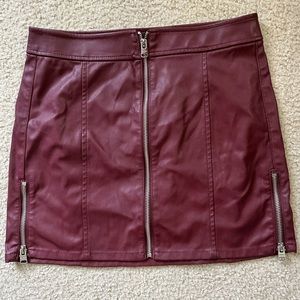 Express maroon faux leather skirt, womens size 14